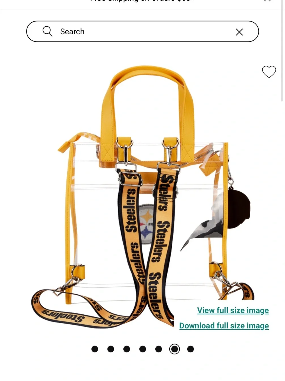 Loungefly NFL Pittsburgh Steelers Clear Convertible Backpack & Tote Crossbody